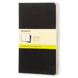 Блокнот Moleskine Cahier Journal Large A5 40 листов черный без линовки на сшивке (130x210 мм)